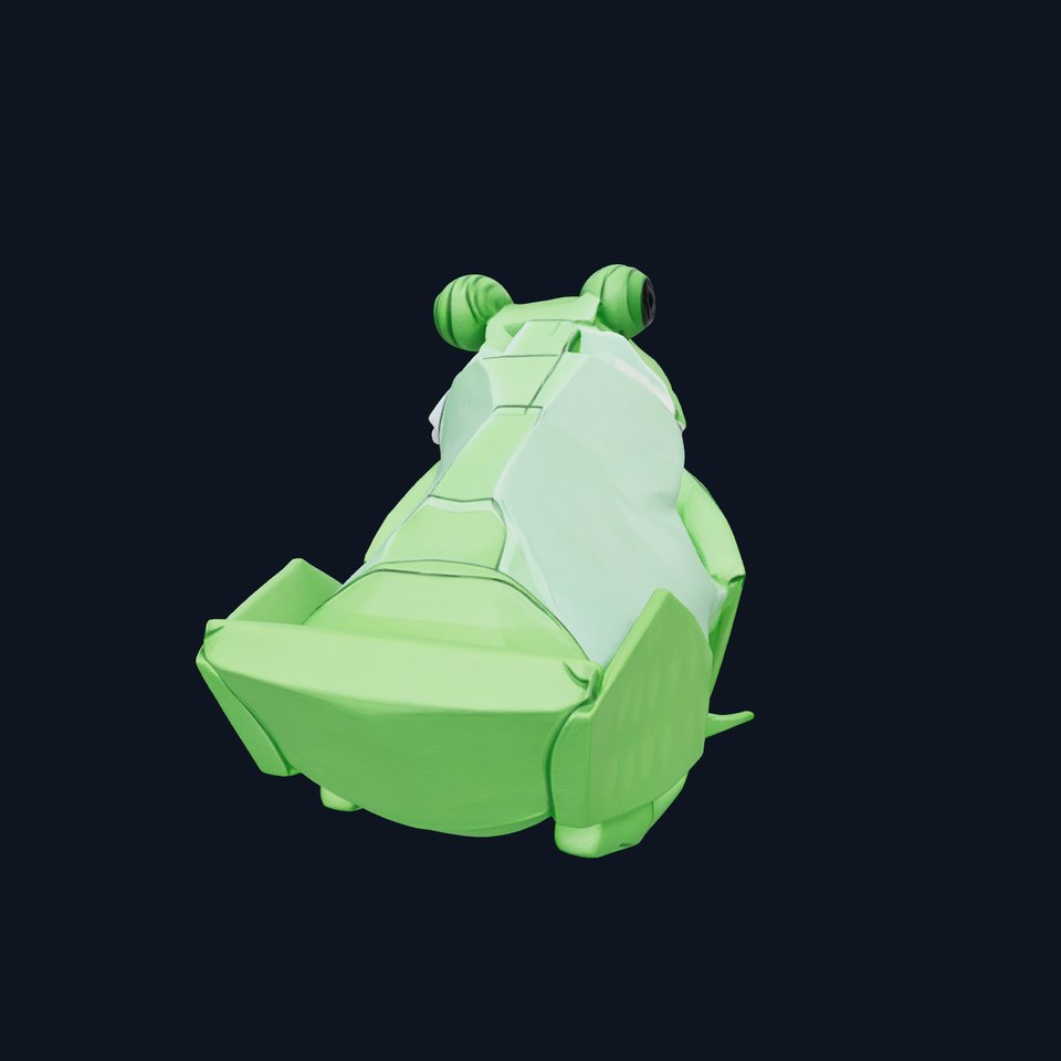 Origami Frog Lively Paper Sculpture model pack