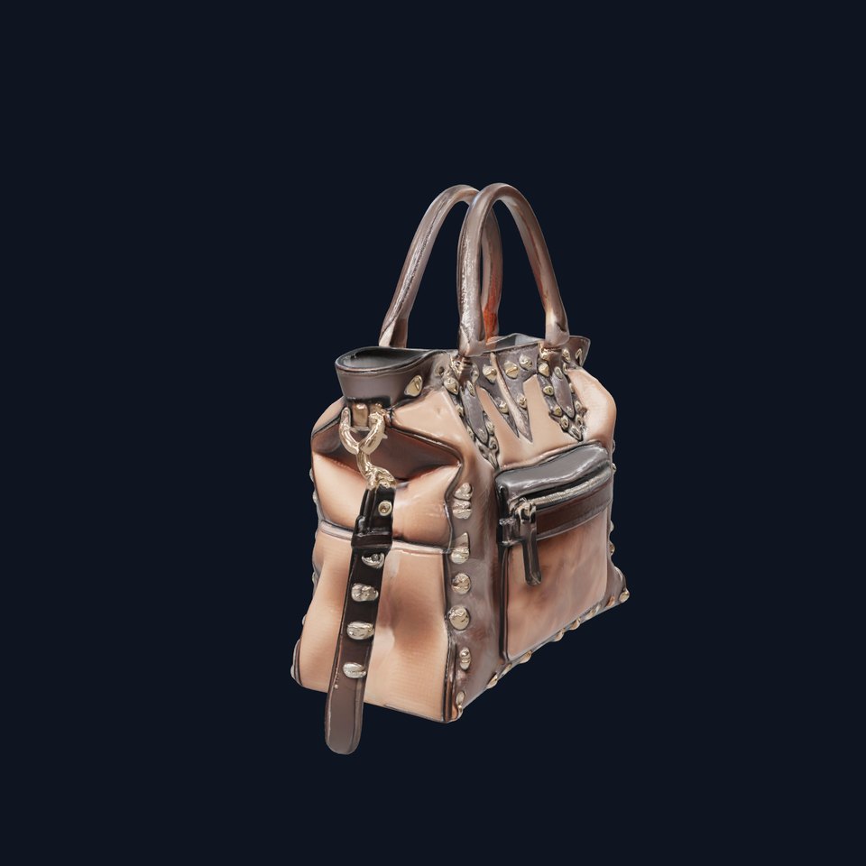Glam Rock Studded Handbag 3D model pack