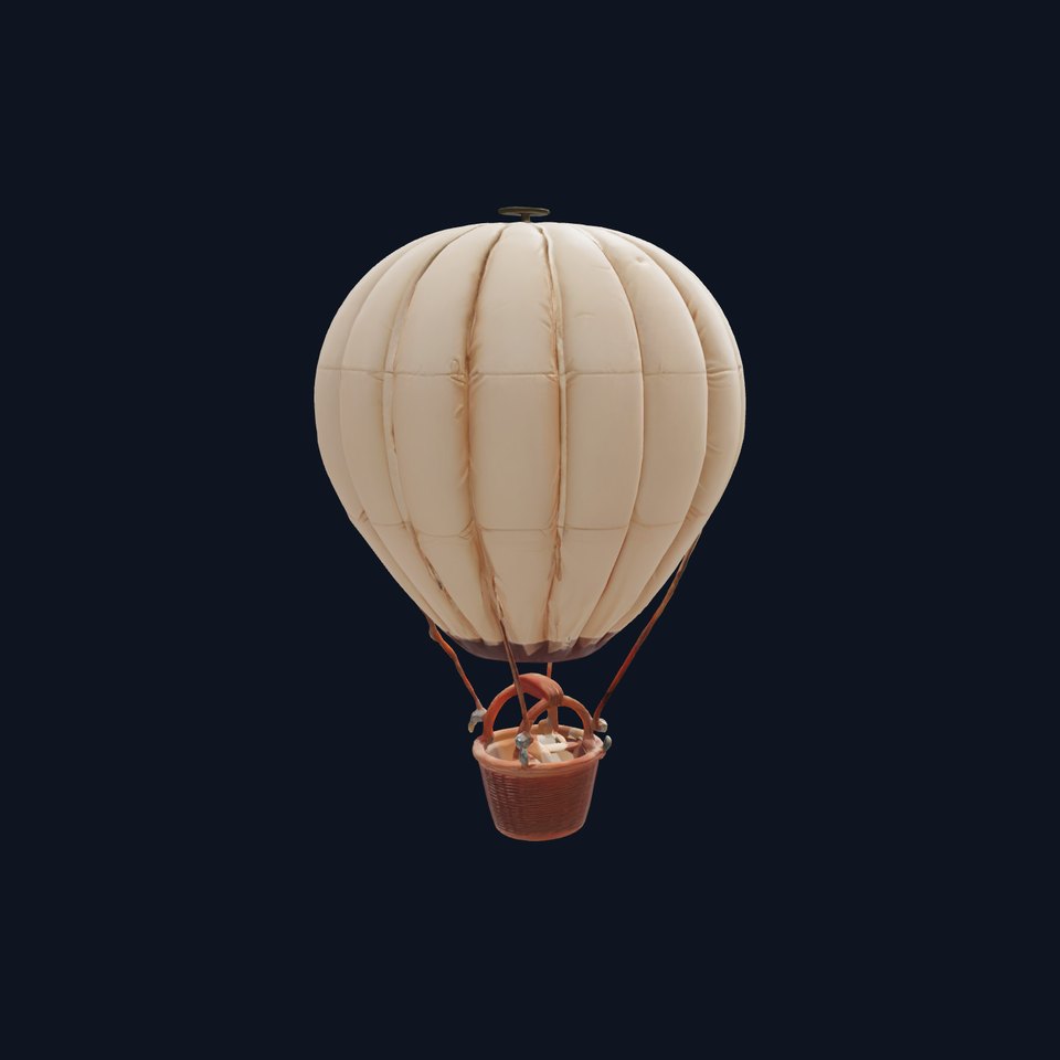 Vintage Hot Air Balloon Classic Striped Model Pack