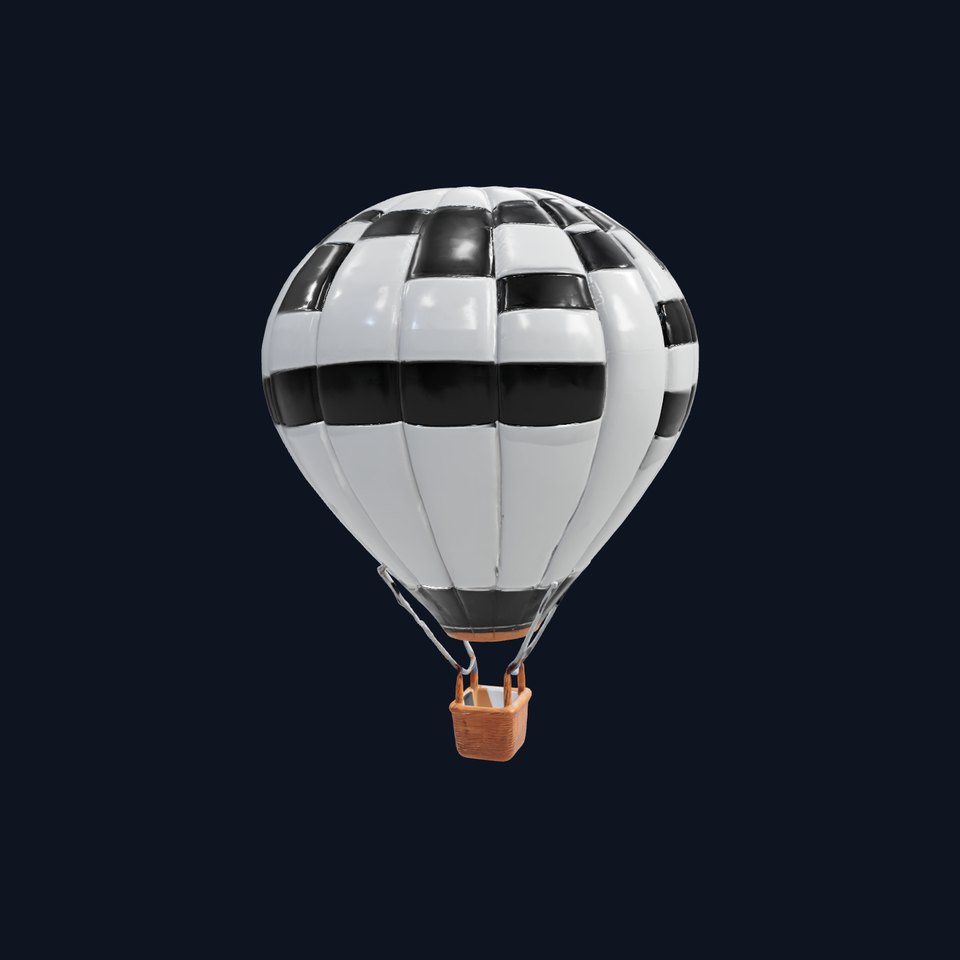Classic Hot Air Balloon Checkerboard Model Pack