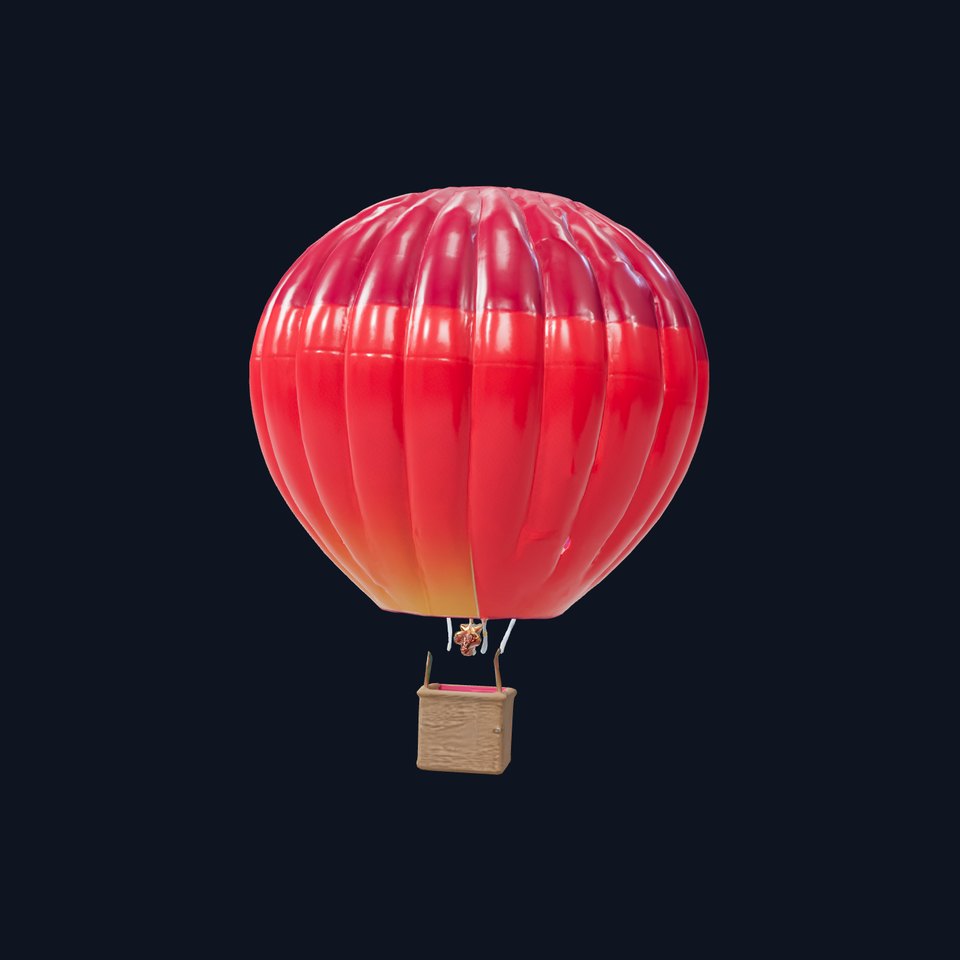 Classic Hot Air Balloon Sunset Gradient model pack