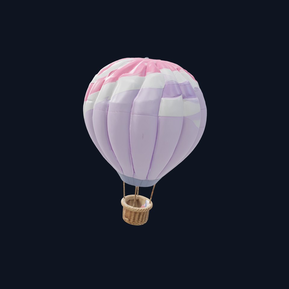 Classic Hot Air Balloon Swirl Pastel model pack