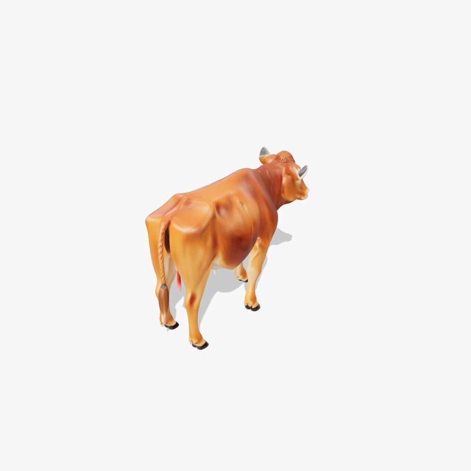 Realistic Brown Cow 3D Model Pack