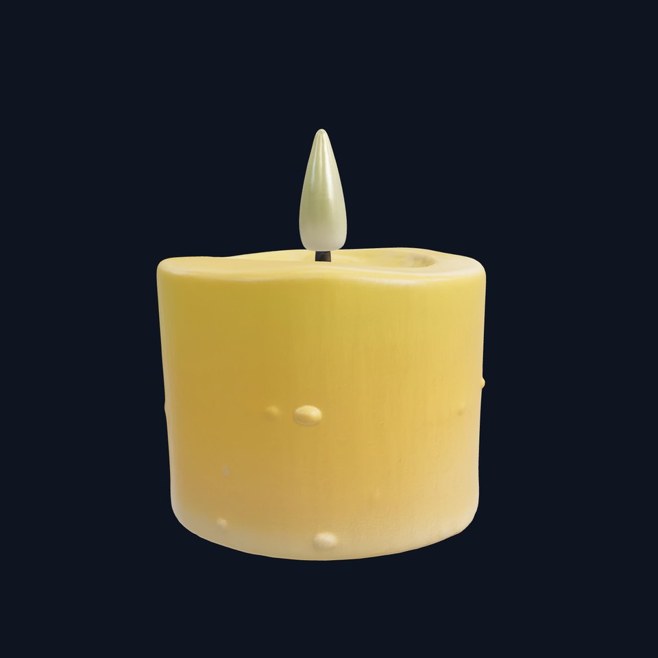 Cozy Candle with Textured Wax Surface model pack
