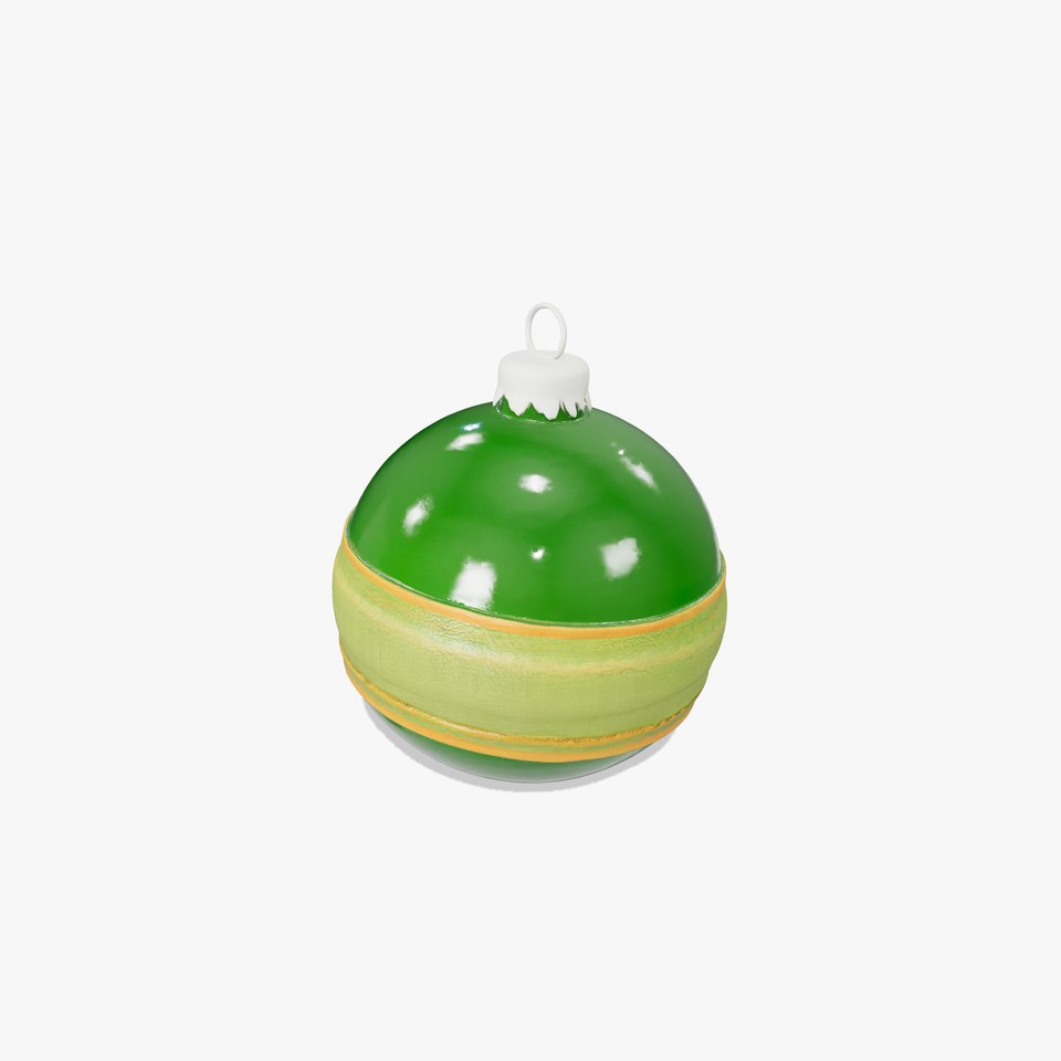 Festive Green Striped Ornament model pack