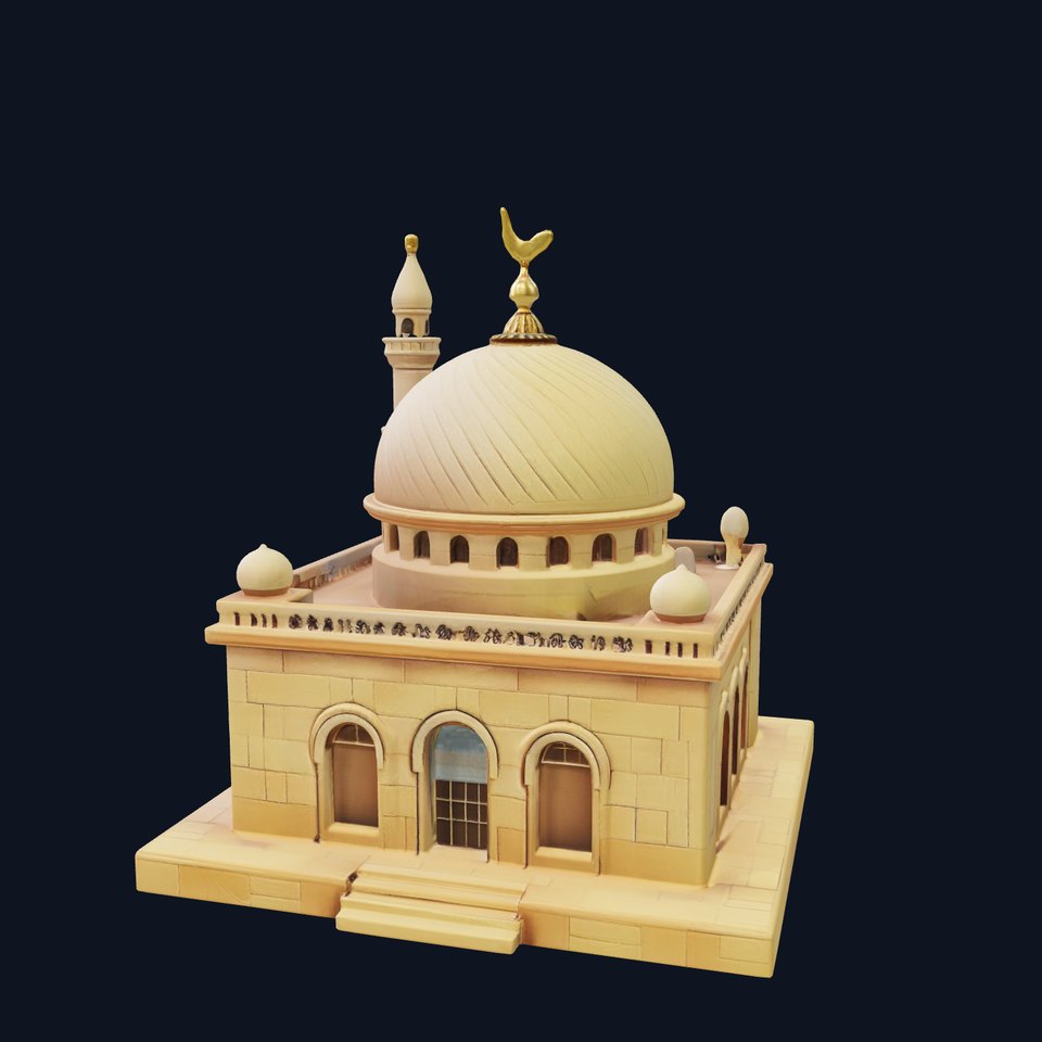 Detailed Mosque Architectural Model Pack