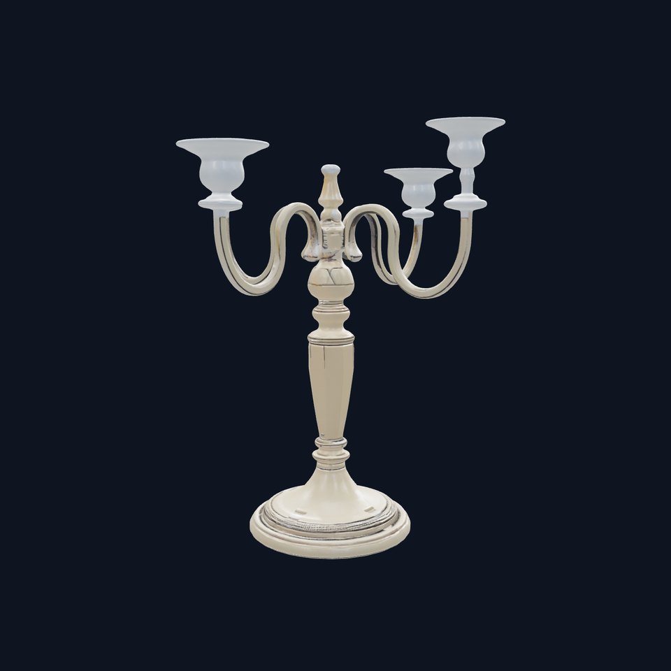 Elegant Silver Candelabra 3D Model Pack