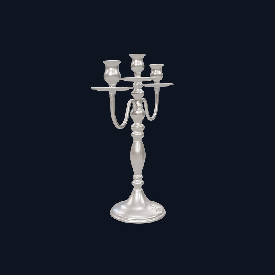 Elegant Silver Candelabra 3D Model Pack