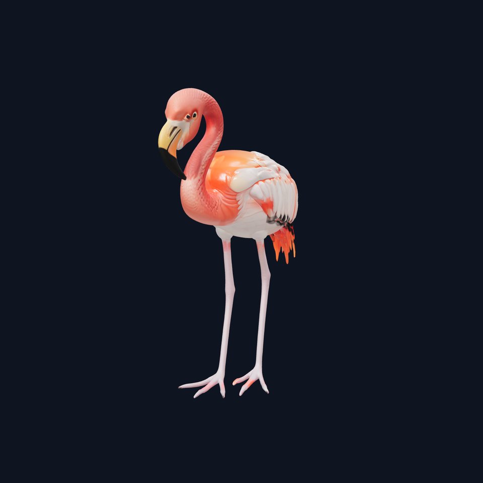 Futuristic Stylized Flamingo model pack