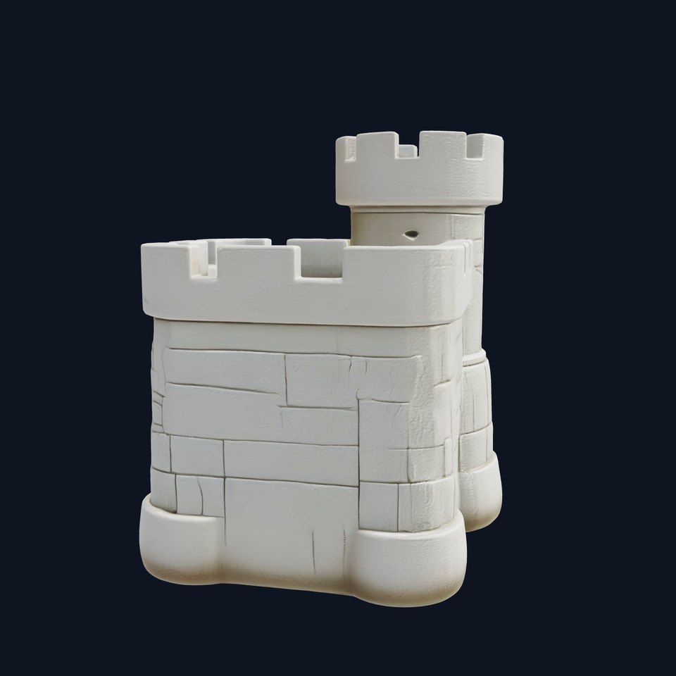 Underwater Castle Turret Textured Stone model pack