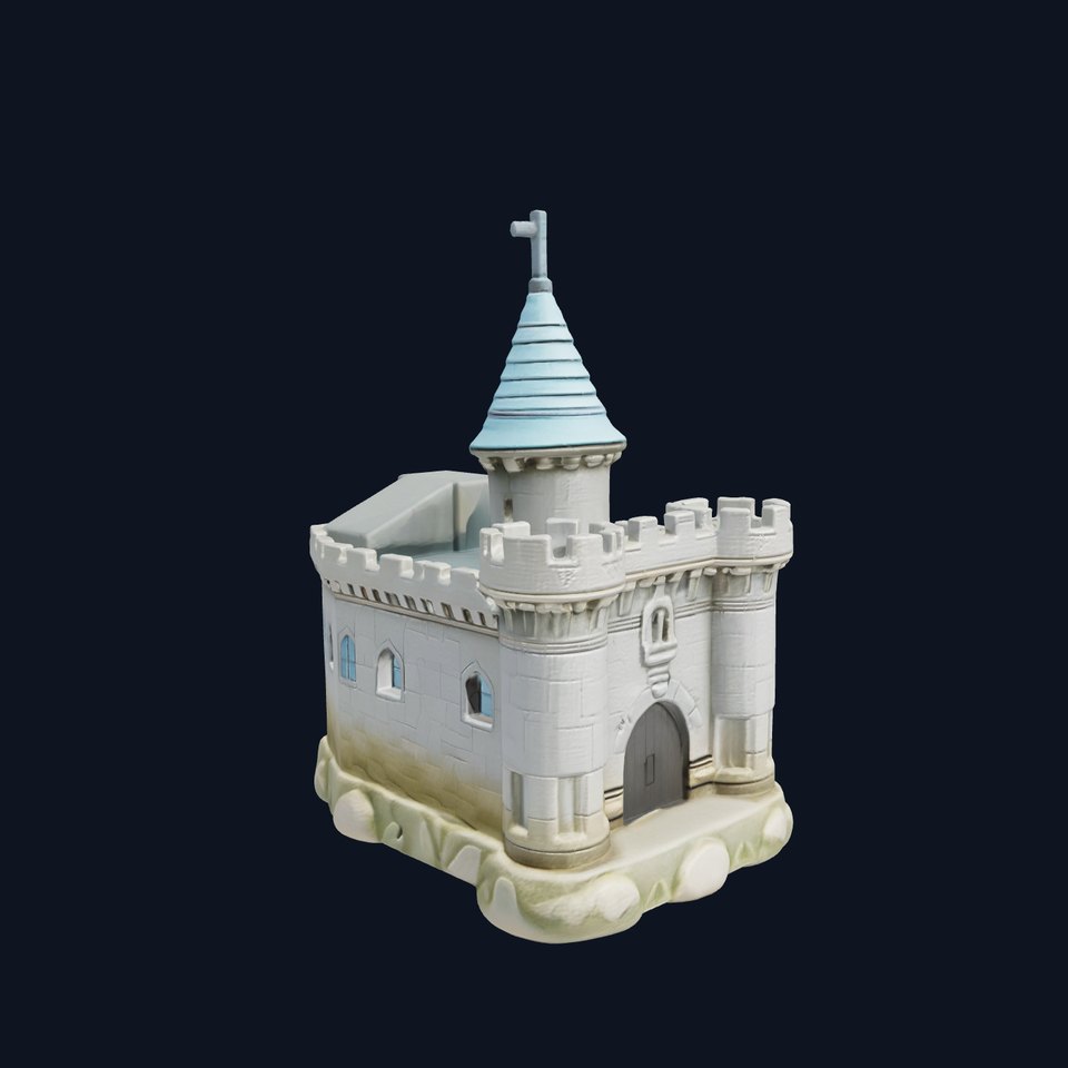 Underwater Castle Turret Stone model pack