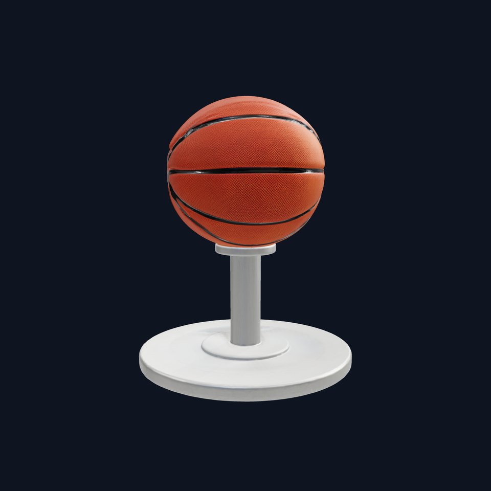 Basketball Display Stand Brushed Metal Finish model pack