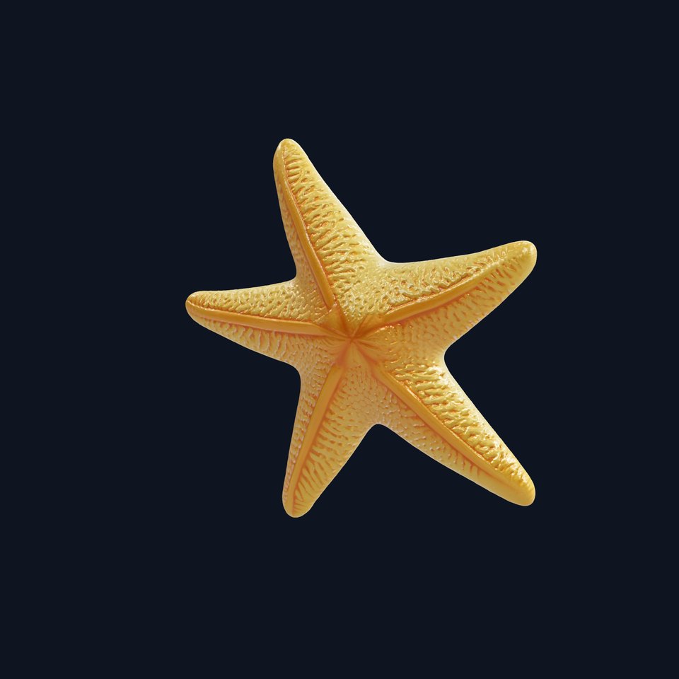 Starfish Natural Color Detailed Shape model pack