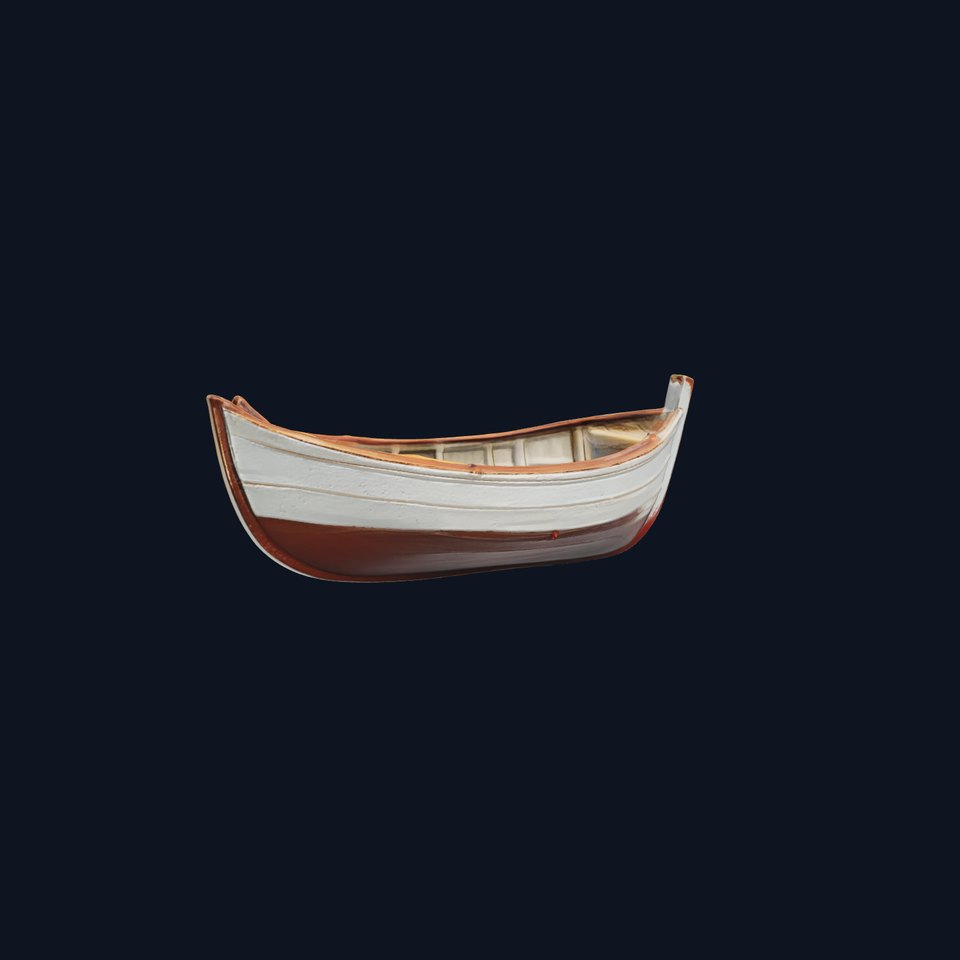 Rustic Rowboat with Oars model pack