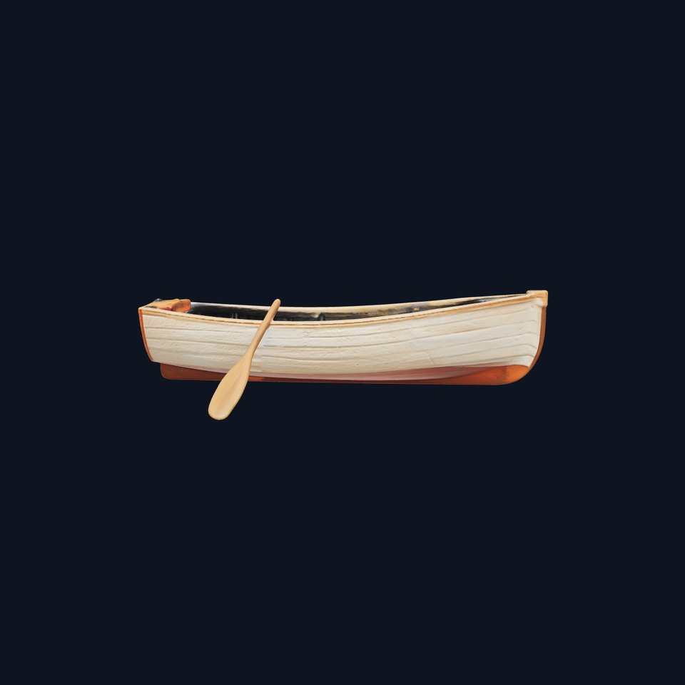 Wooden Rowboat with Oars model pack