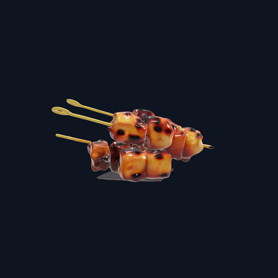 Juicy Yakitori Skewers Ceramic Plate model pack