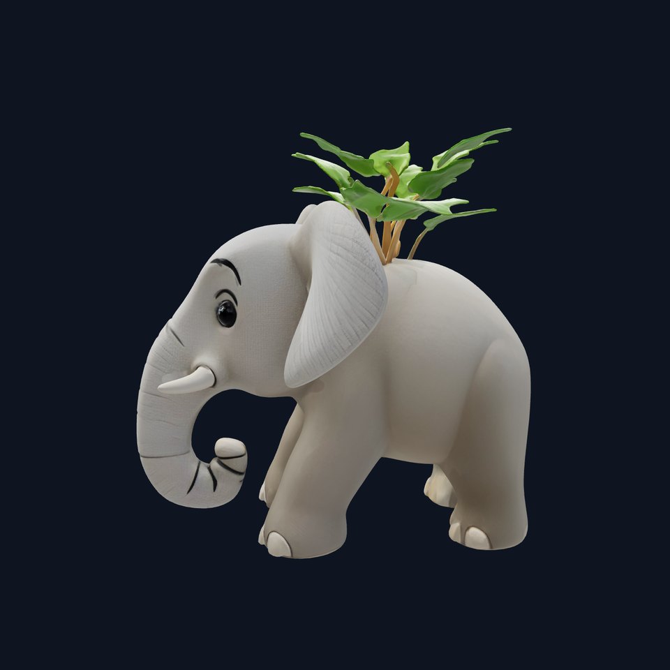 Elephant Planter Wonder model pack