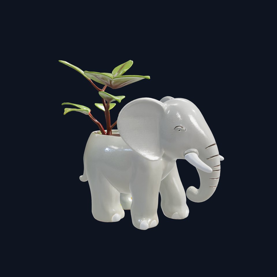 Cartoon Elephant Planter Holder model pack