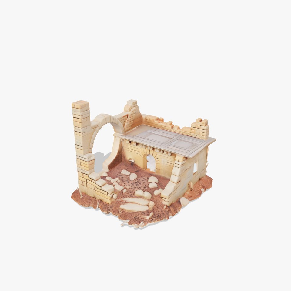 Shattered Cottage Ruins Environment model pack