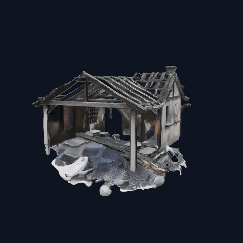 Burned House Ruins Abandoned Structure model pack