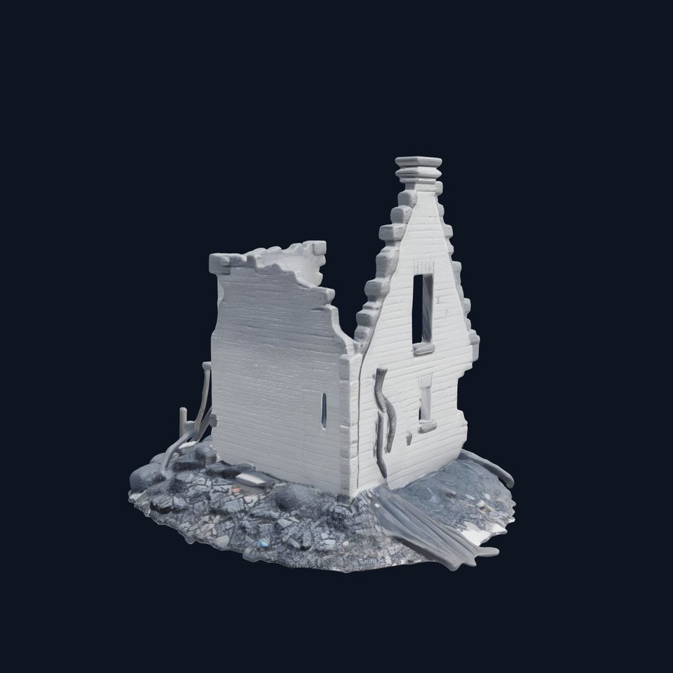Burned-Down American Residence Ruins model pack