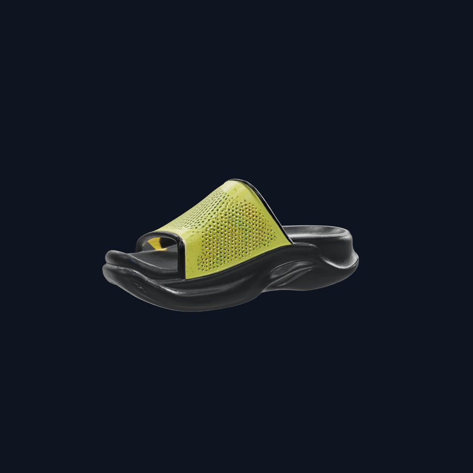Neon Yellow Sports Slides 3D Model Pack