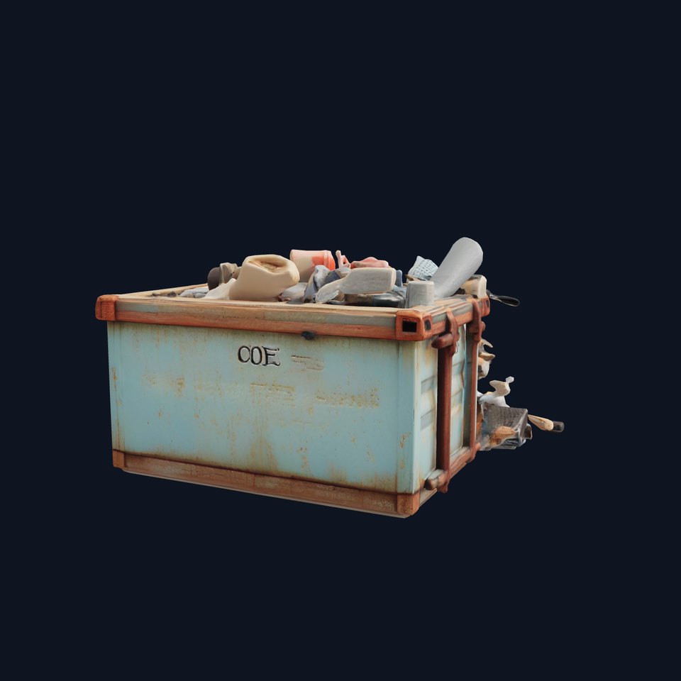 Trash Pile and Container Scene 3D model pack