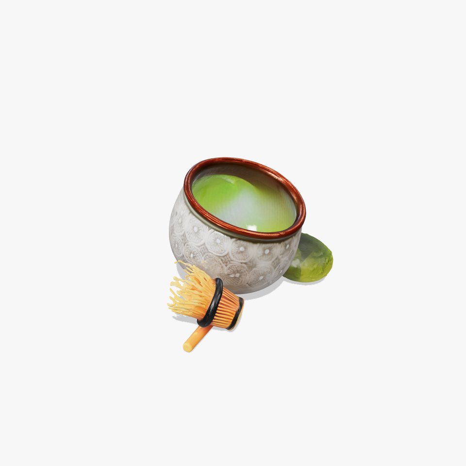 Traditional Matcha Tea Set with Bamboo Whisk model pack