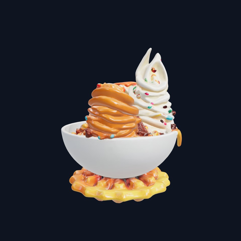 Soft Serve Ice Cream with Toppings Model Pack