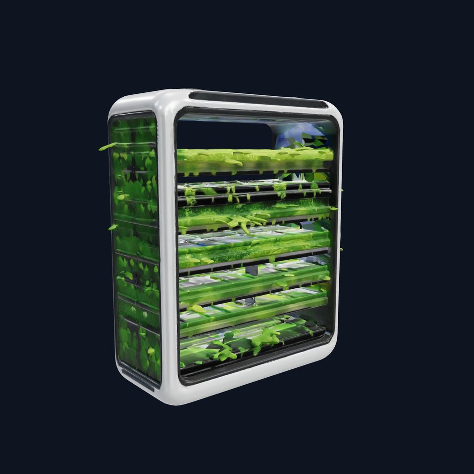 High-Tech Vertical Garden Model Pack with Adjustable Cultivation Pods