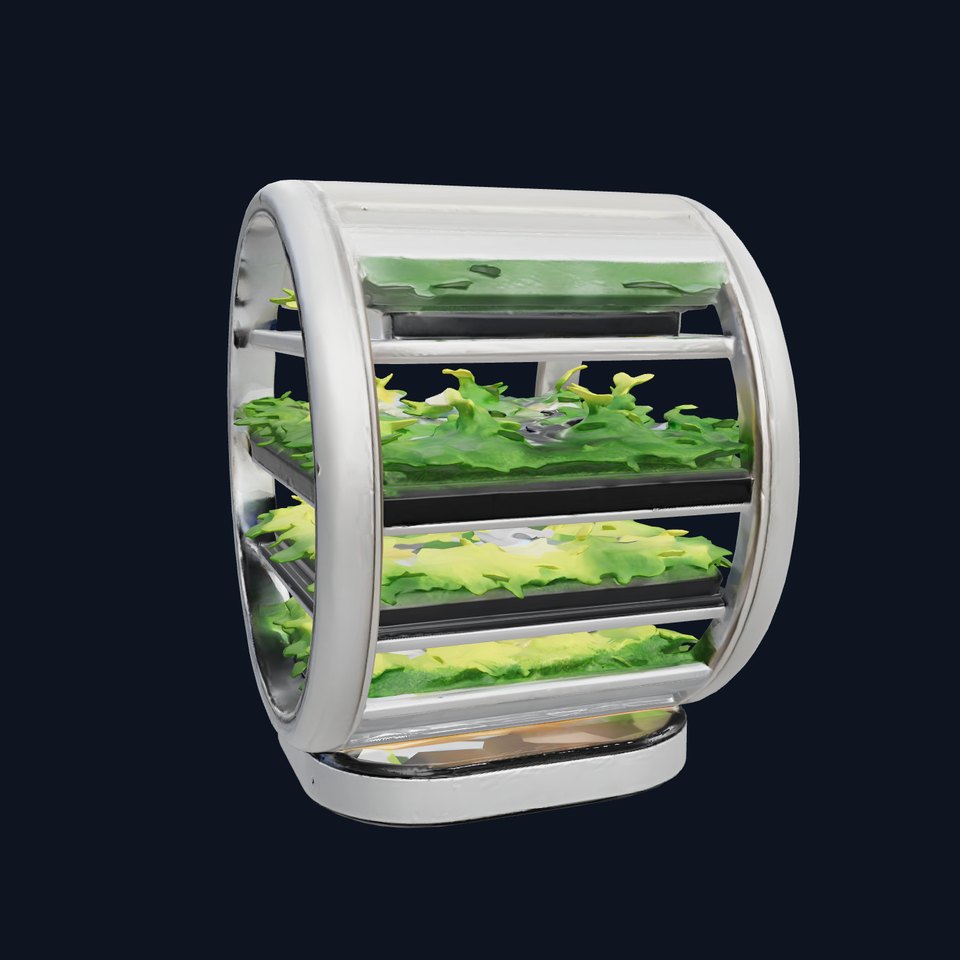 Futuristic Cylinder Greenhouse model pack