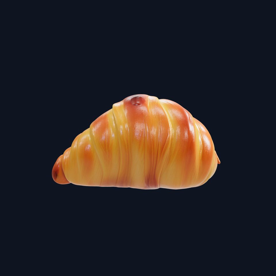 Almond Croissant Delight 3D Model Pack
