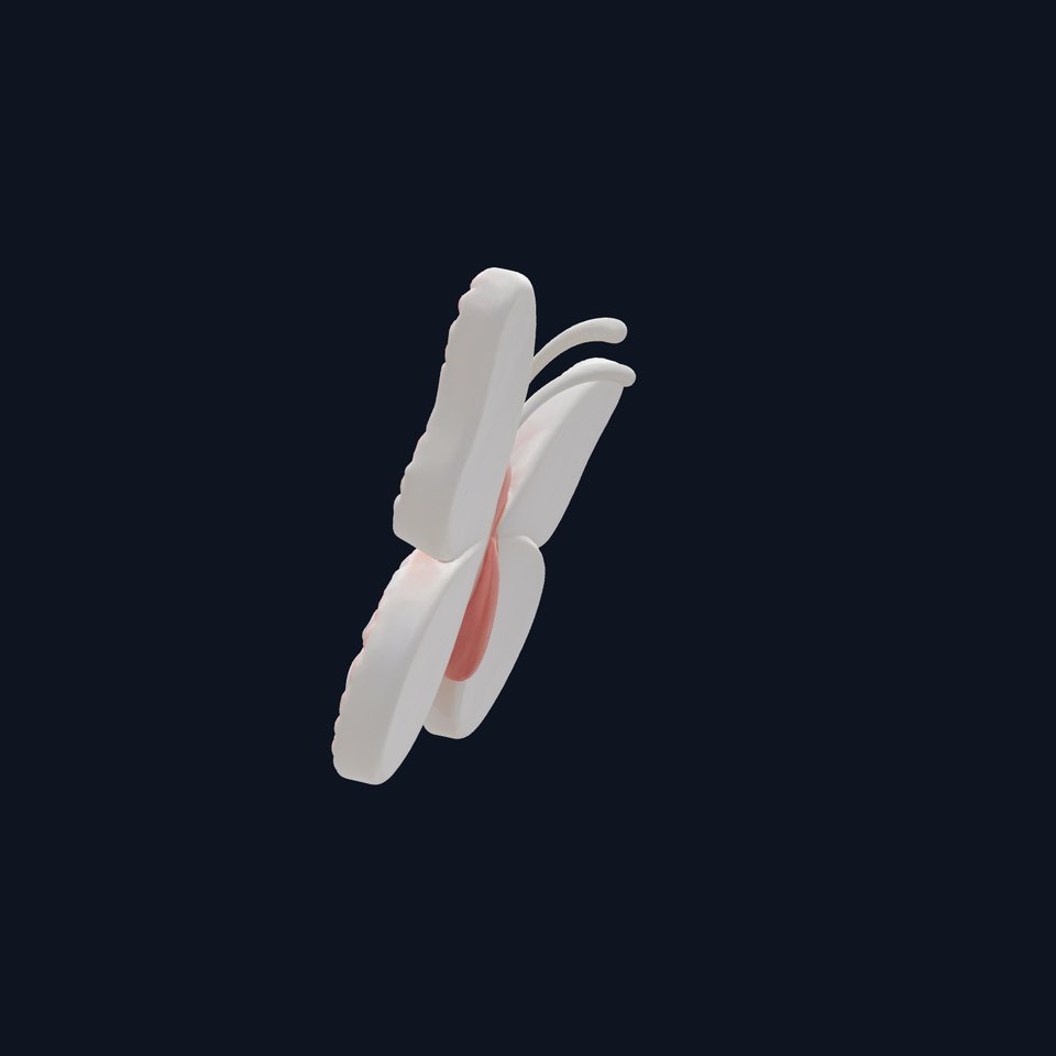 Elegant Butterfly Meringue Dessert model pack