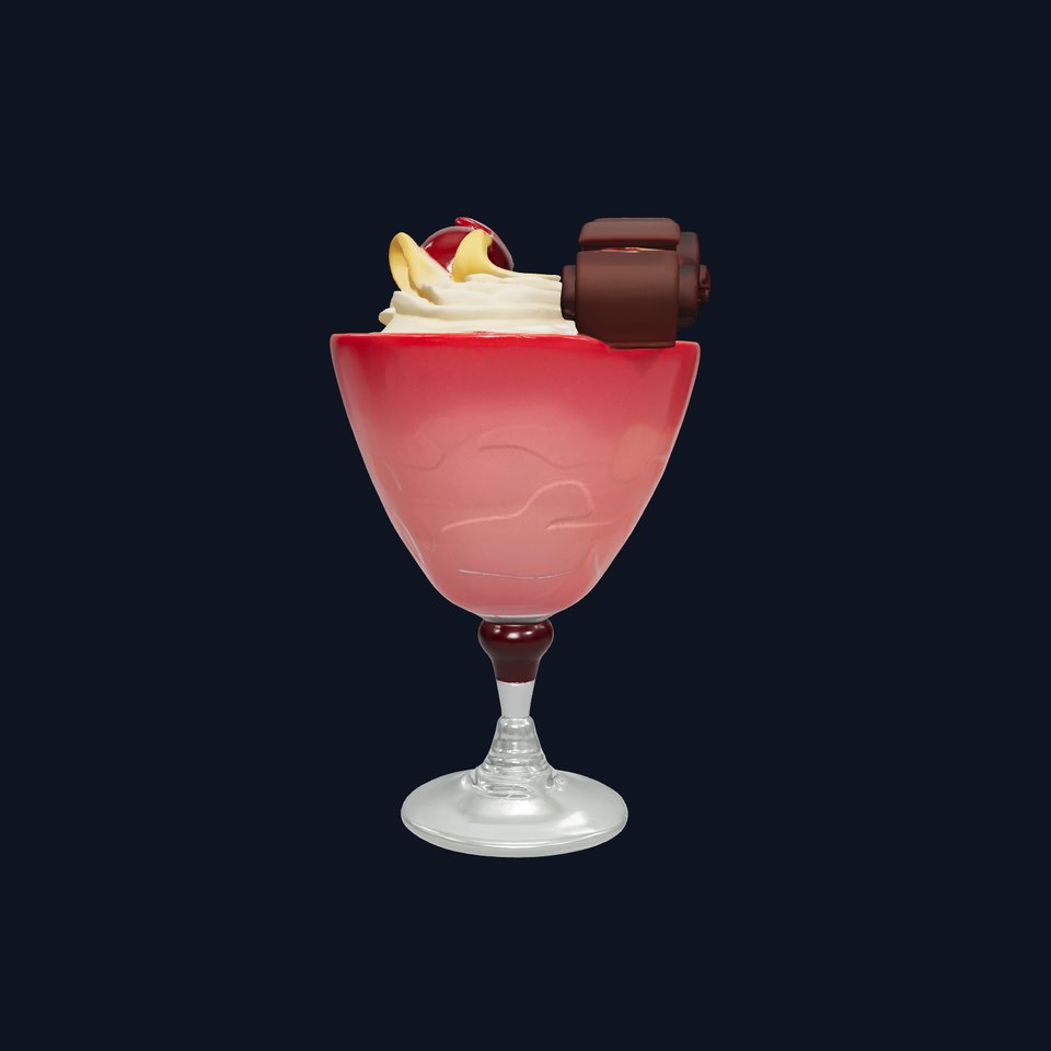 Burgundy Ceramic Chalice with Mousse Dessert model pack