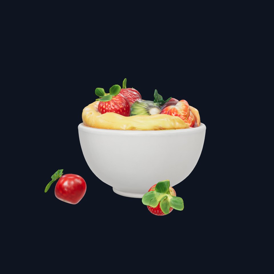 Nordic Dessert Bowl with Strawberry and Kiwi Gallete model pack