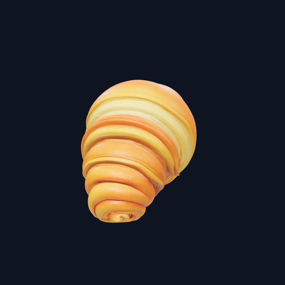 Petite Croissant Roll Delight 3D Model Pack