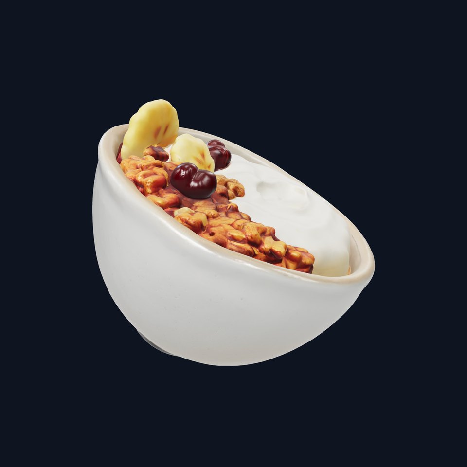 Elegant Breakfast Bowl with Yogurt and Granola Model Pack