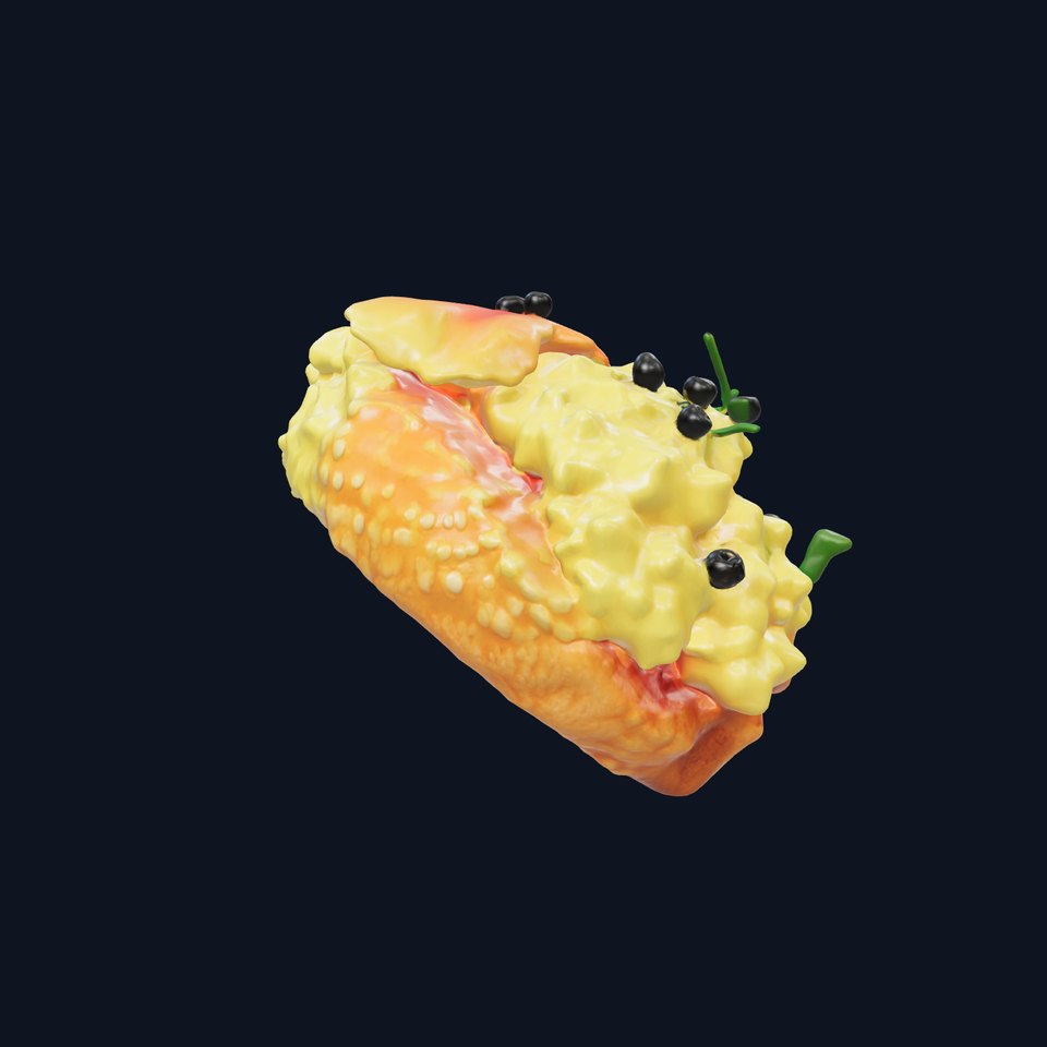 Gourmet Breakfast Croissant With Scrambled Eggs model pack