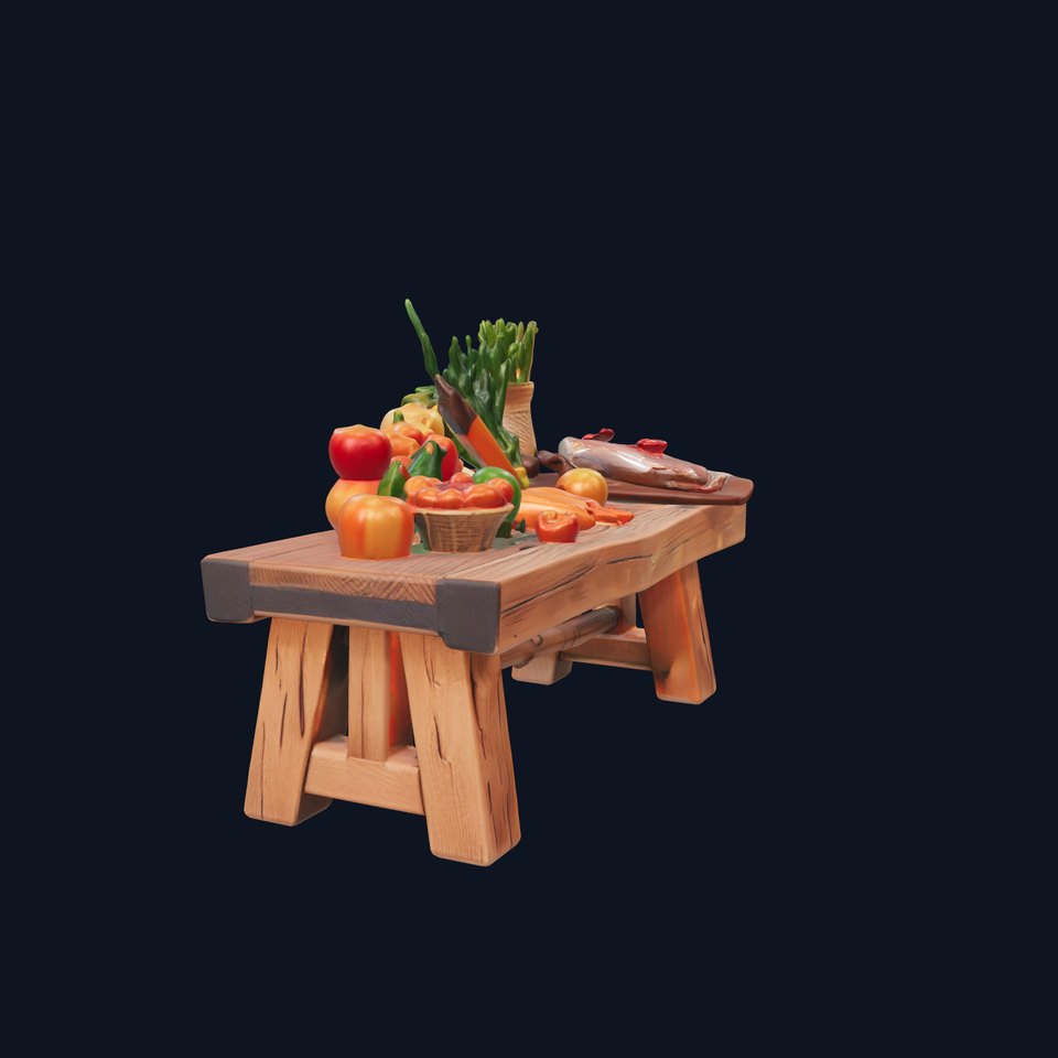 Authentic Agricultural Vendor Bench Rustic model pack