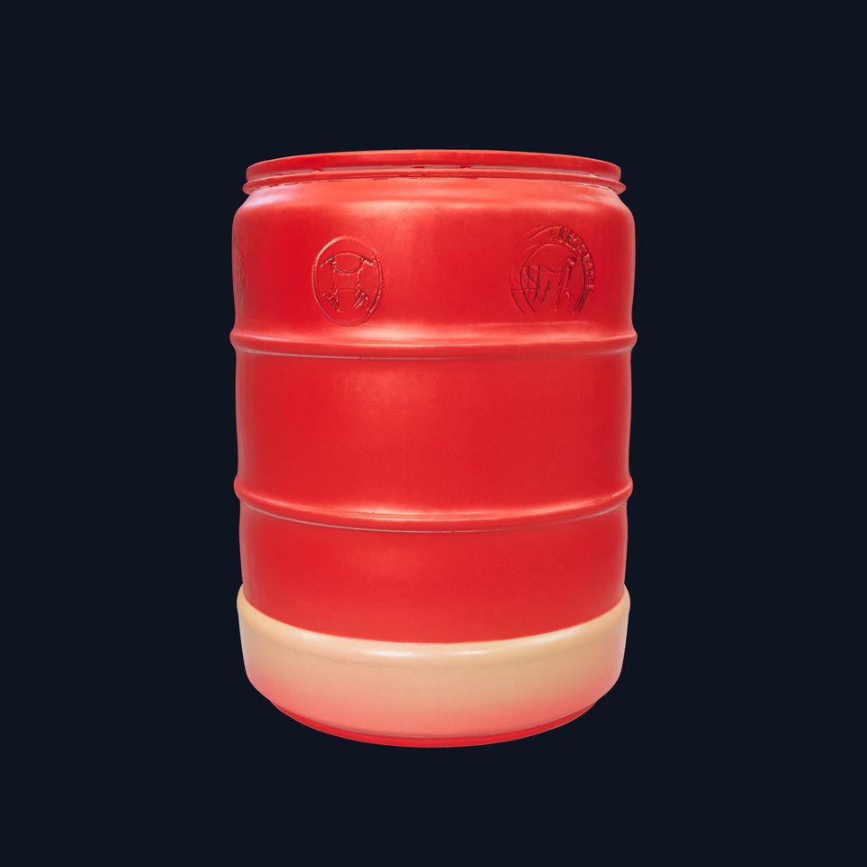 High-Gloss Cherry Red Plastic Drum Model Pack