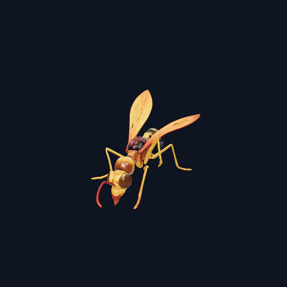 Ichneumon Wasp Anatomical Precision 3D Model Pack