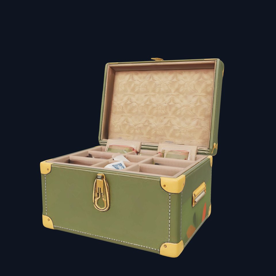 Art Supplies Box with Velvet Lining Model Pack