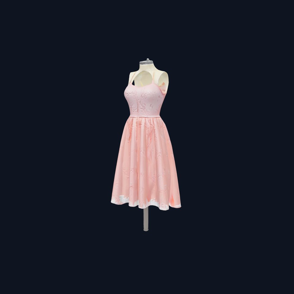 Elegant Pink Evening Dress Model Pack