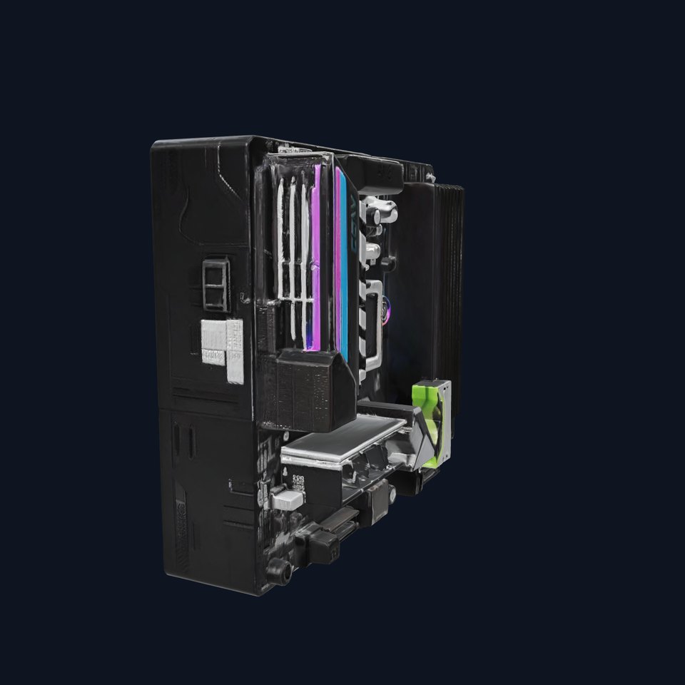 Compact Mini-ATX Motherboard with RGB Lighting model pack