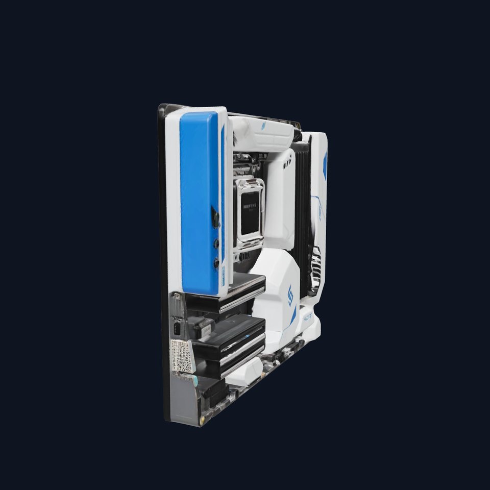 Futuristic Modular Motherboard with VRM Components Model Pack