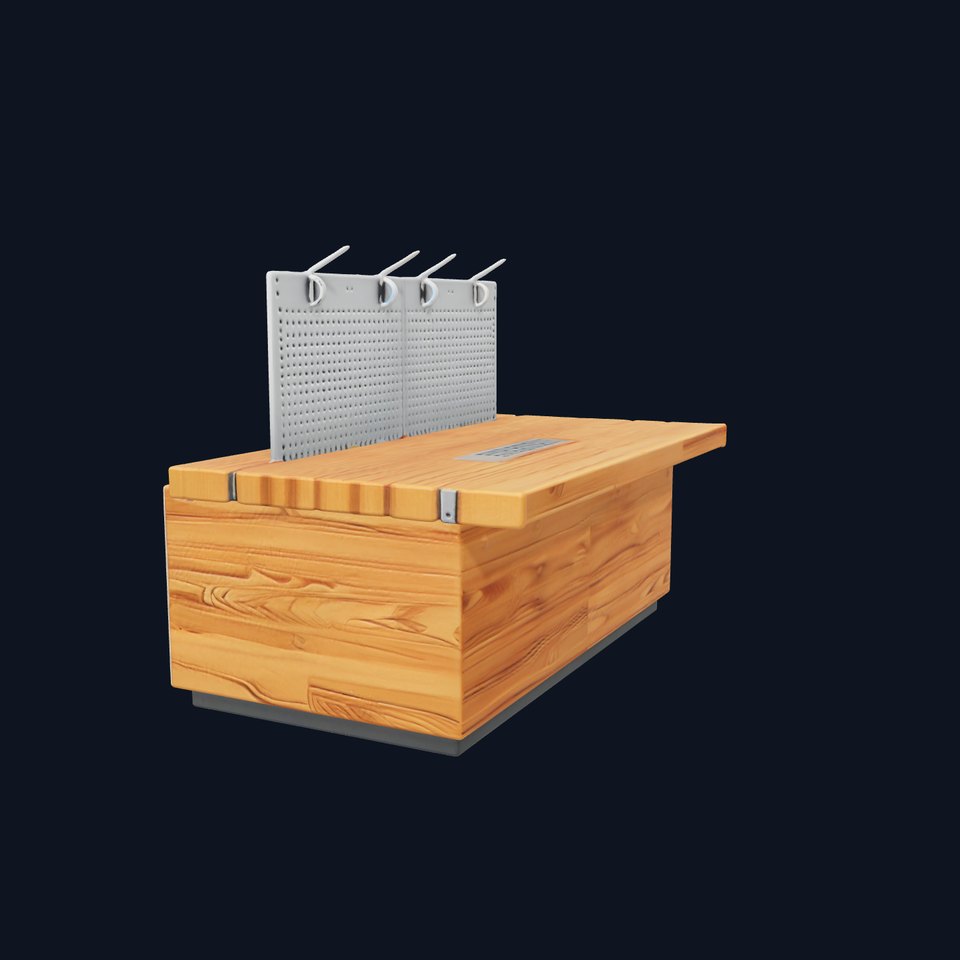 Ergonomic Supermarket Island Shelf model pack