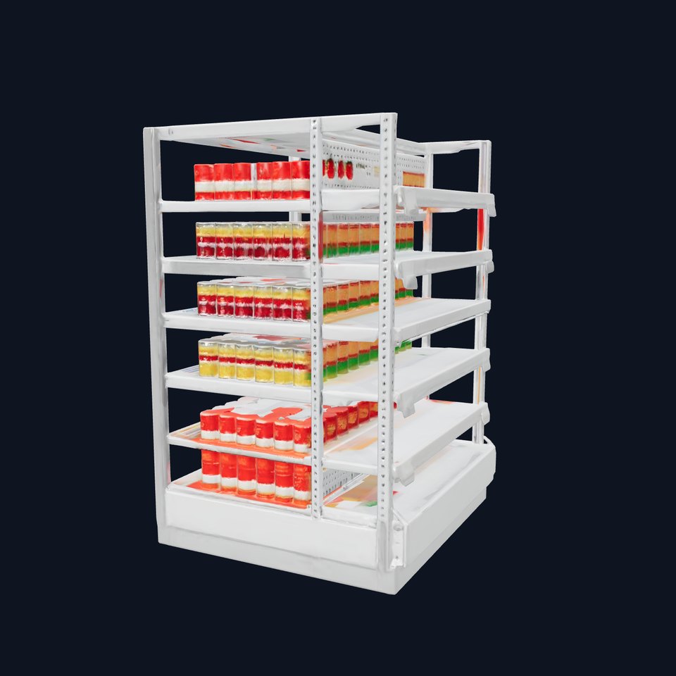 Adjustable Supermarket Shelf Display model pack