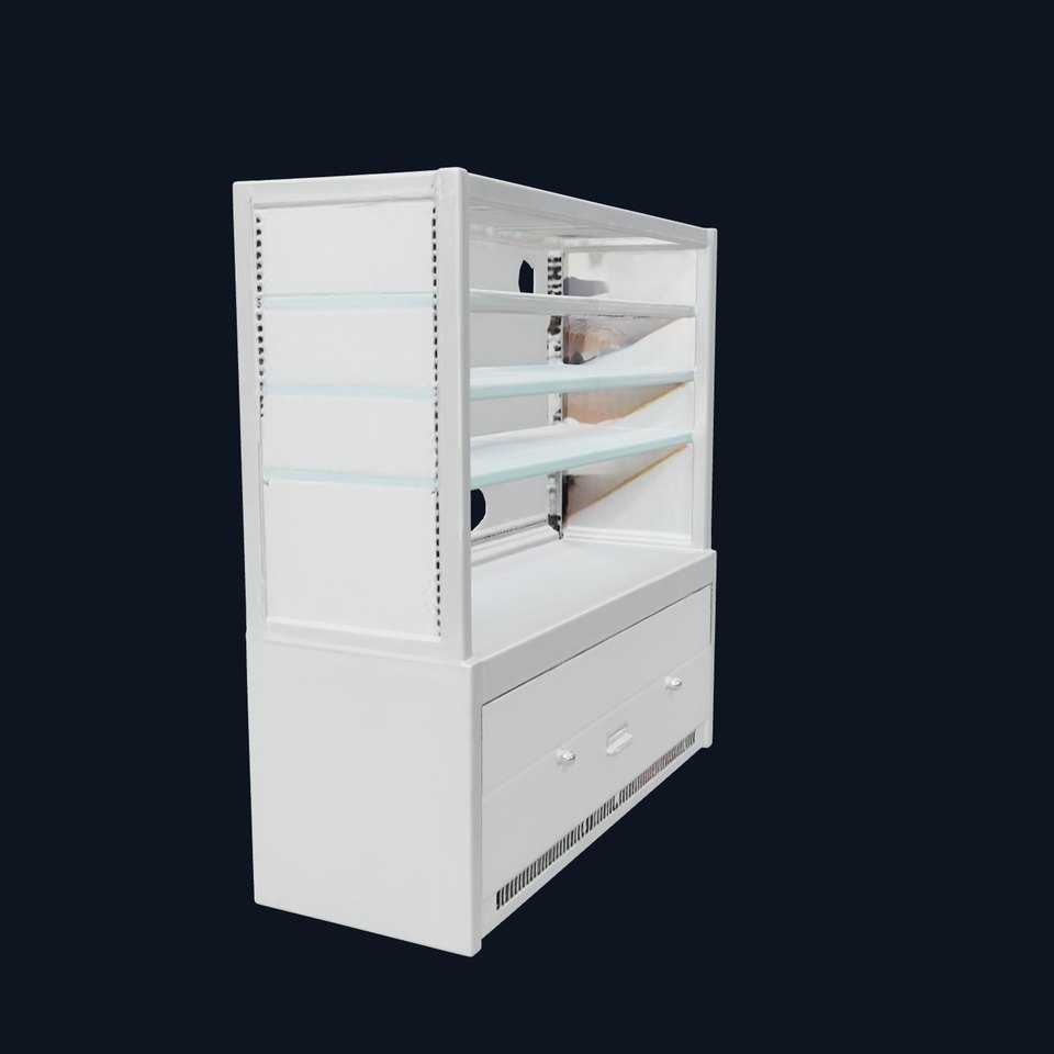 Minimalist Supermarket Shelf Stainless Steel model pack