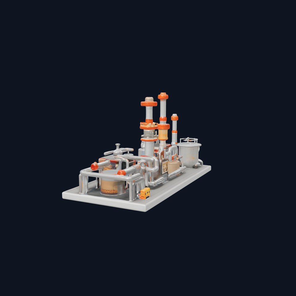 Industrial Oil Refinery Modular Kitbash model pack