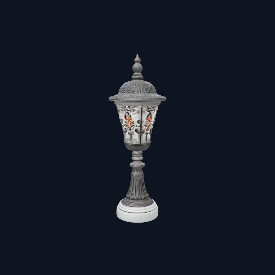 Victorian Lantern Post with Engraved Glass model pack